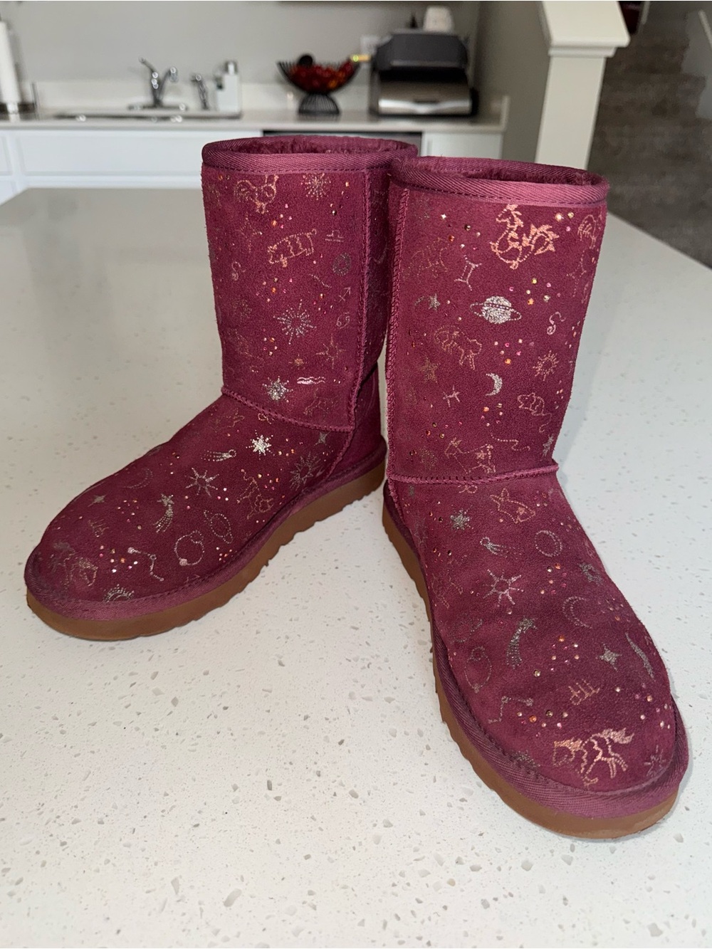 Rare UGG Classic Zodiac Short boots in the color Wild Grape